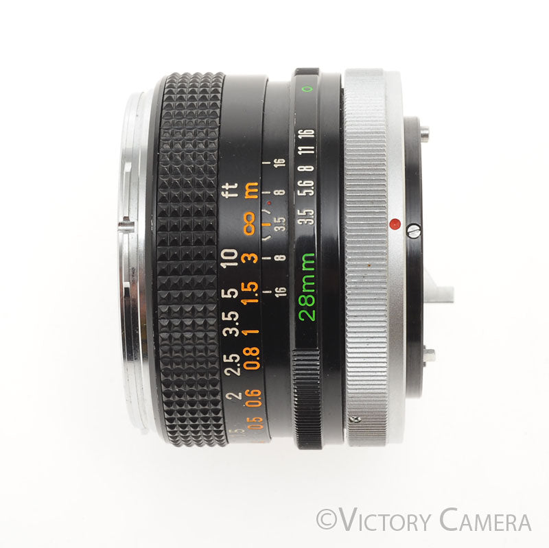 Canon 28mm f3.5 FD Chrome Rim Manual Focus Wide Angle Lens [EXC-] - Victory Camera