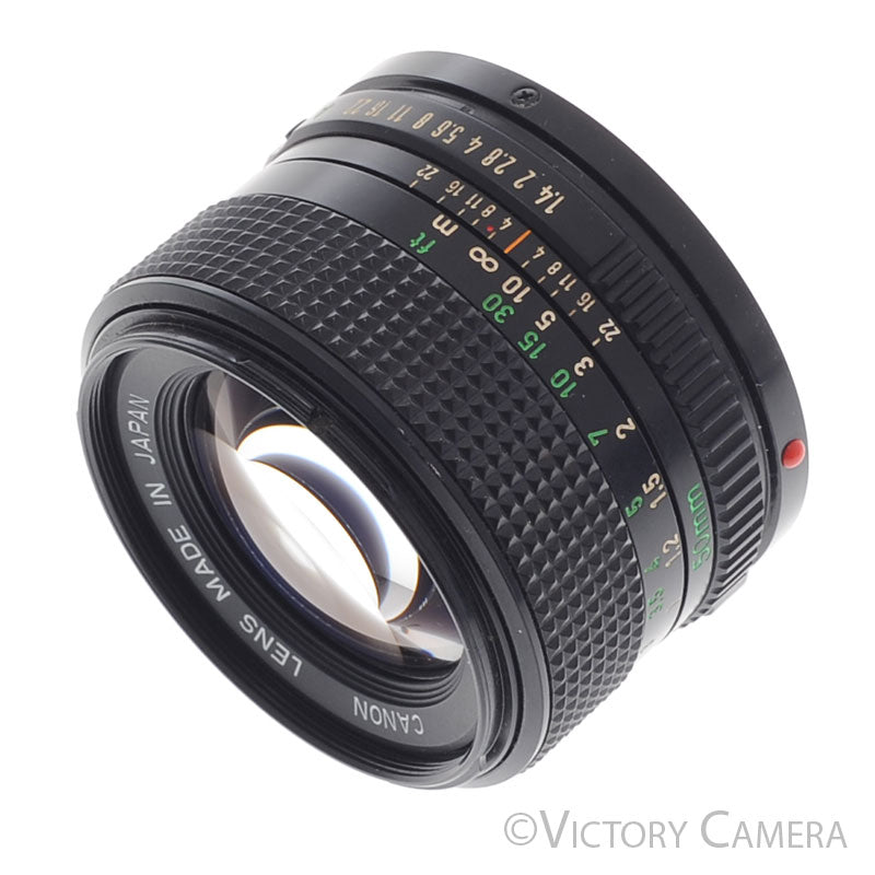 Canon 50mm f1.4 (late model) Fast Prime Lens for FD Mount  [EXC+] - Victory Camera