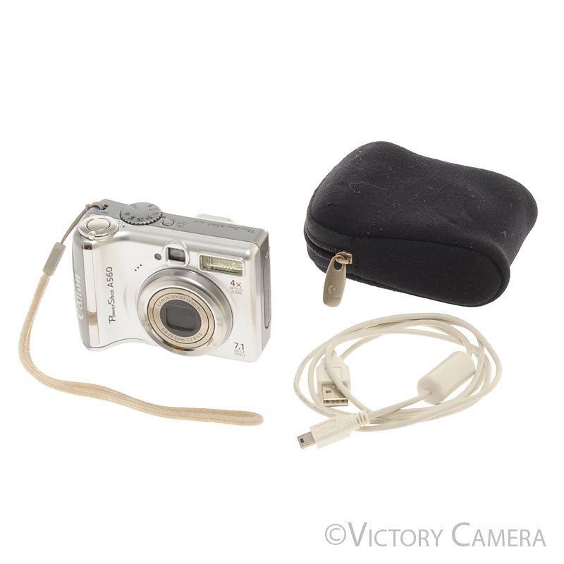 Canon Powershot A560 Silver 7.1mp Digtial Point & Shoot Camera [EXC-] - Victory Camera