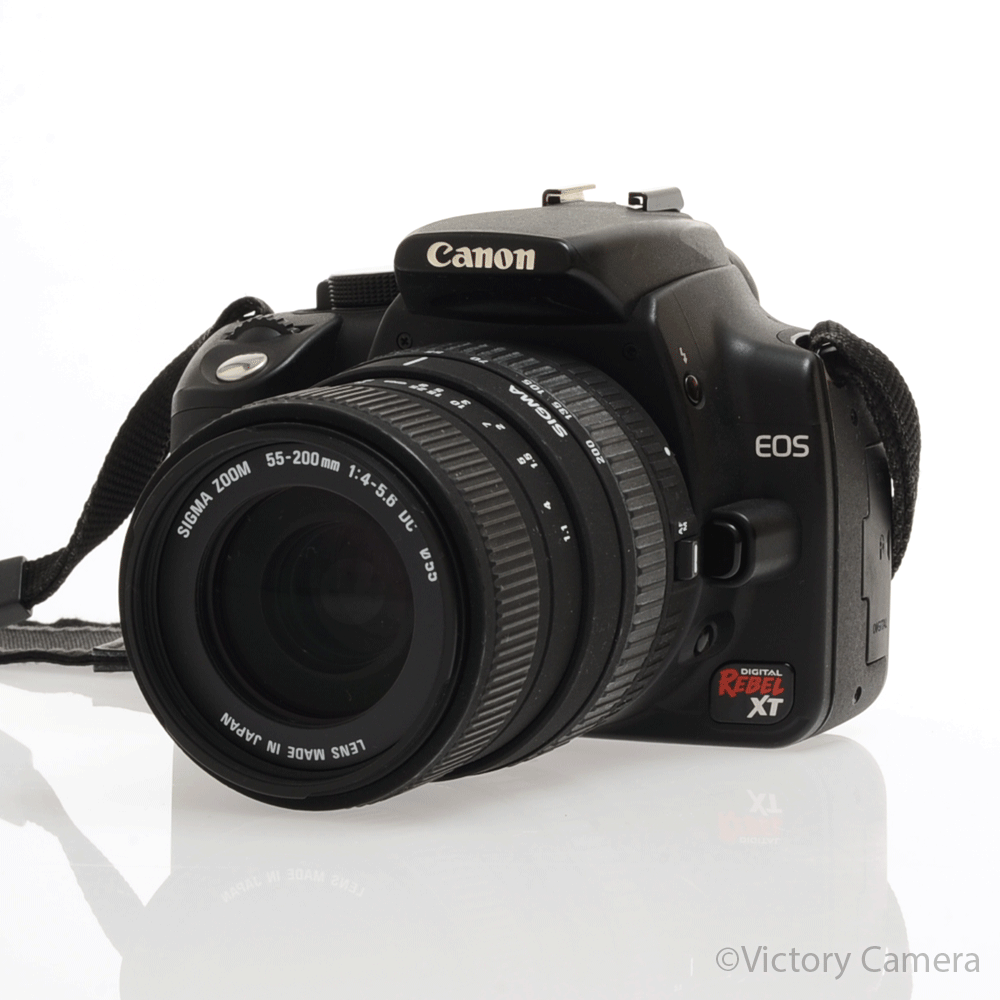 Canon Rebel XT 35mm Film Camera w/ 55-200mm AF Zoom Lens [EXC] image 1