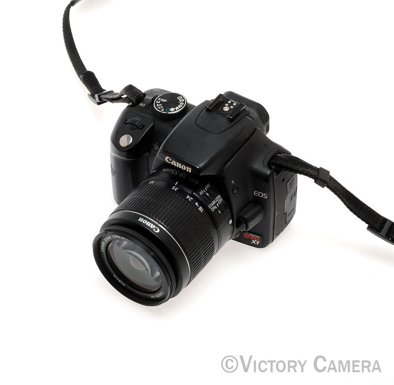 Canon EOS 350D Rebel XT Black 8MP DSLR Camera w/ 18-55mm Zoom Lens  [EXC] - Victory Camera