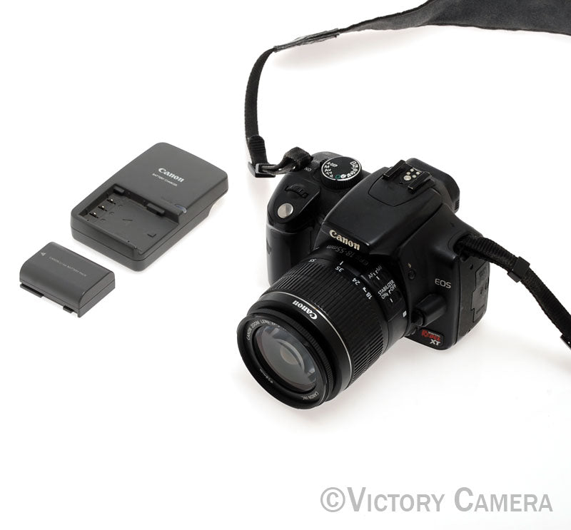 Canon EOS 350D Rebel XT Black 8MP DSLR Camera w/ 18-55mm Zoom Lens  [EXC] - Victory Camera