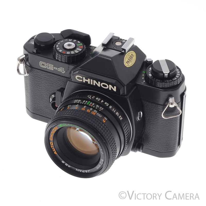 Chinon CE-4  Black 35mm Film Camera w/ 50mm f1.7 Lens  [EXC+]