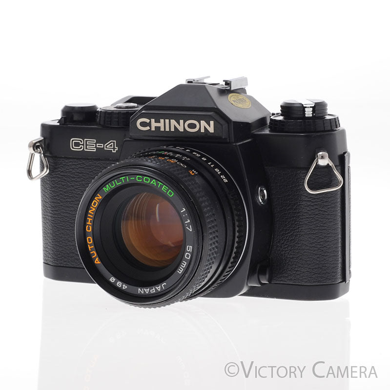 Chinon CE-4  Black 35mm Film Camera w/ 50mm f1.7 Lens  [EXC+]