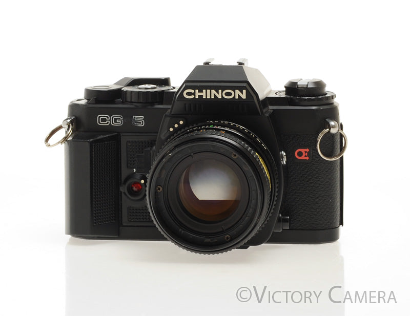 Chinon CG-5 Black 35mm Film Camera w/ 55mm f1.7 Lens [EXC-] - Victory Camera