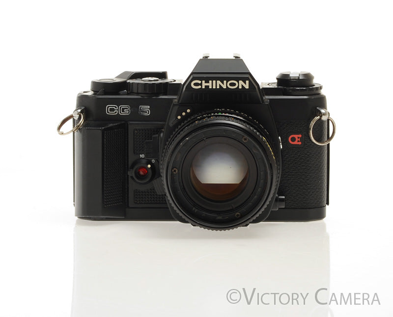 Chinon CG-5 Black 35mm Film Camera w/ 55mm f1.7 Lens [EXC-] - Victory Camera