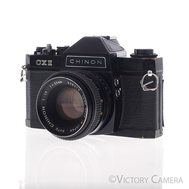 Chinon CX II Black 35mm Film Camera w/ 55mm f1.7 Lens [GOOD] - Victory Camera
