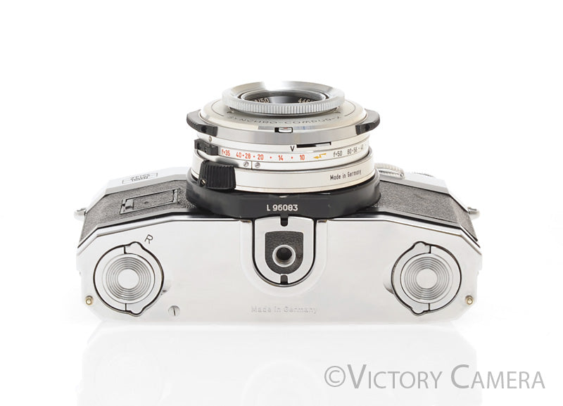 Zeiss Ikon Contaflex Chrome 35mm Camera w/ 50mm f2.8 Lens -No Meter- [