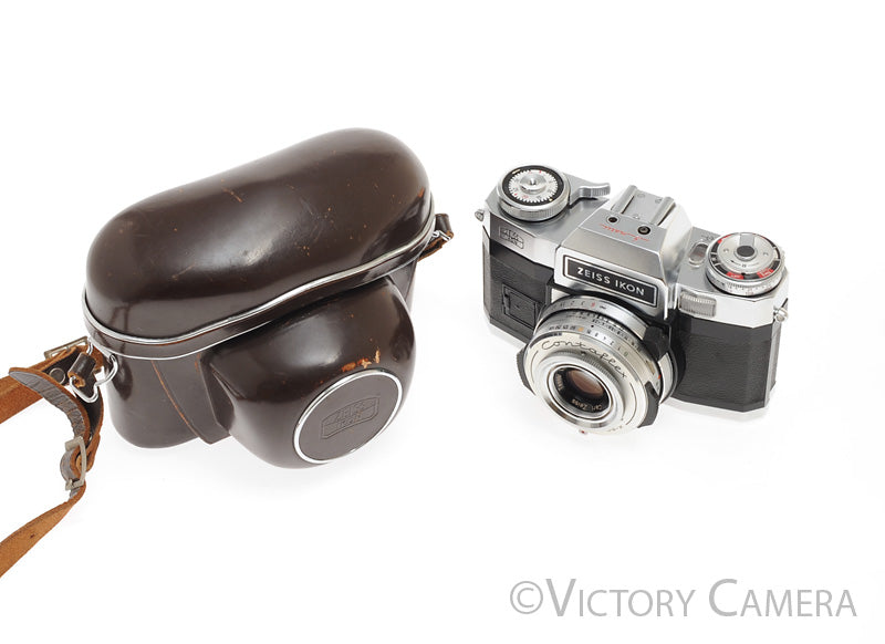Zeiss Ikon Contaflex Chrome 35mm Camera w/ 50mm f2.8 Lens -No Meter- [EXC-] - Victory Camera