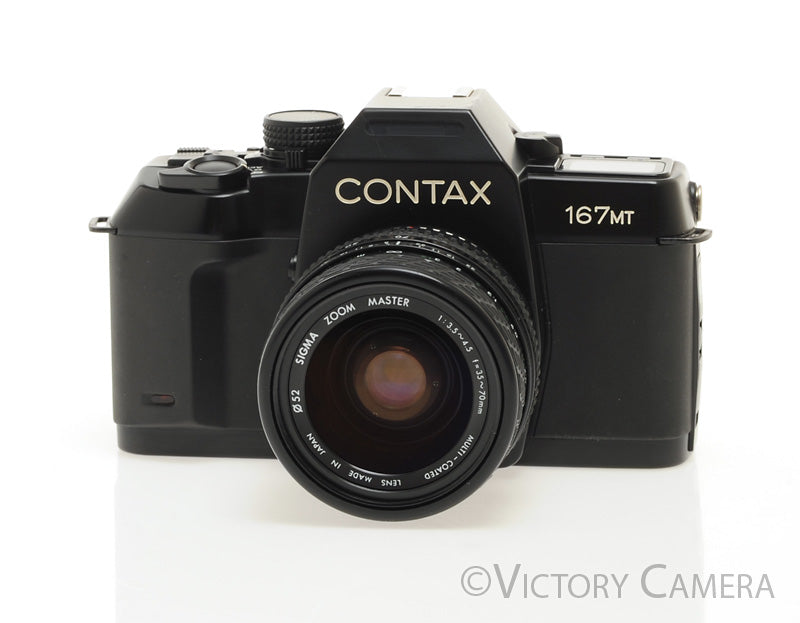 Contax 167MT 167 MT Black 35mm SLR Camera w/ 35-70mm Zoom Lens [EXC-] - Victory Camera