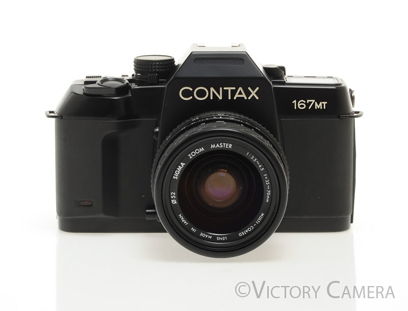 Contax 167MT 167 MT Black 35mm SLR Camera w/ 35-70mm Zoom Lens [EXC-] - Victory Camera