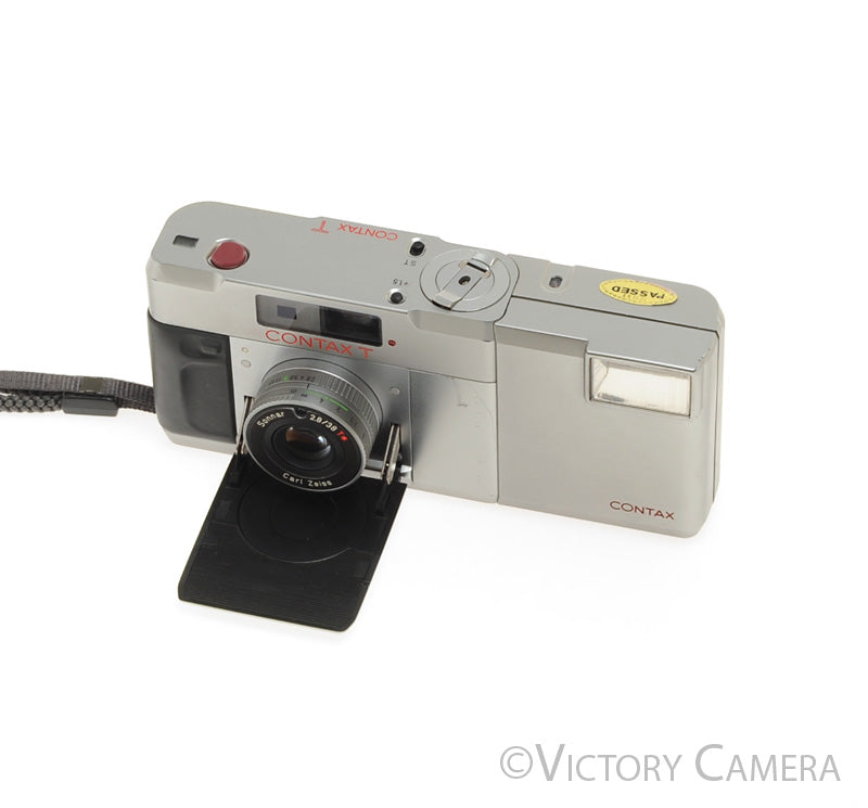 Contax T 35mm Point &amp; Camera w/ 38mm f2.8 T* Sonnar Lens + Flash [EXC]