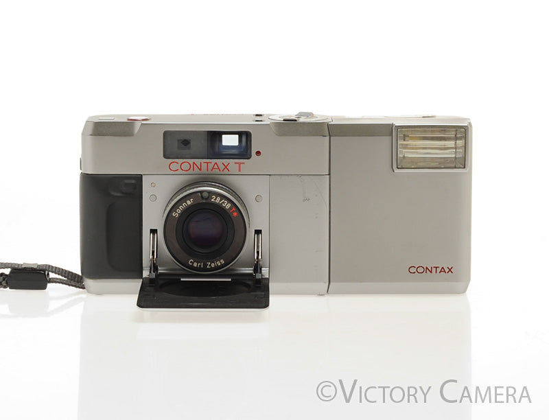 Contax T 35mm Point &amp; Camera w/ 38mm f2.8 T* Sonnar Lens + Flash [EXC]