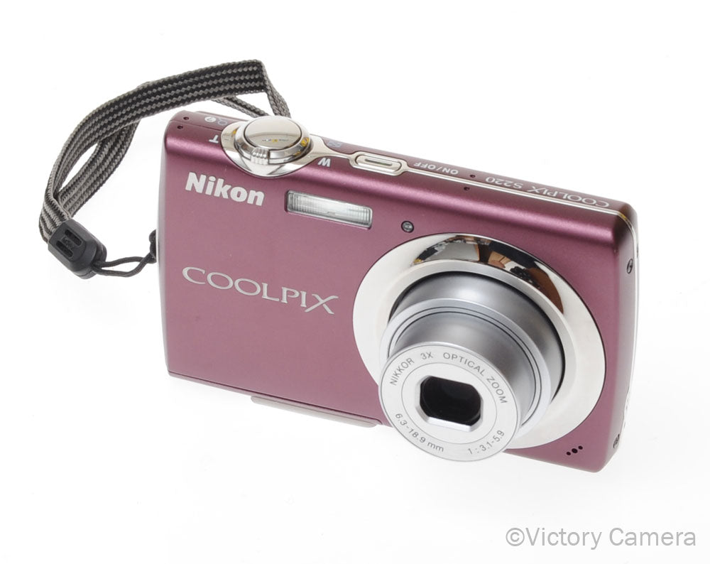Nikon CoolPix S220 Plum 10MP Digital Point & Shoot Camera [EXC+] - Victory Camera