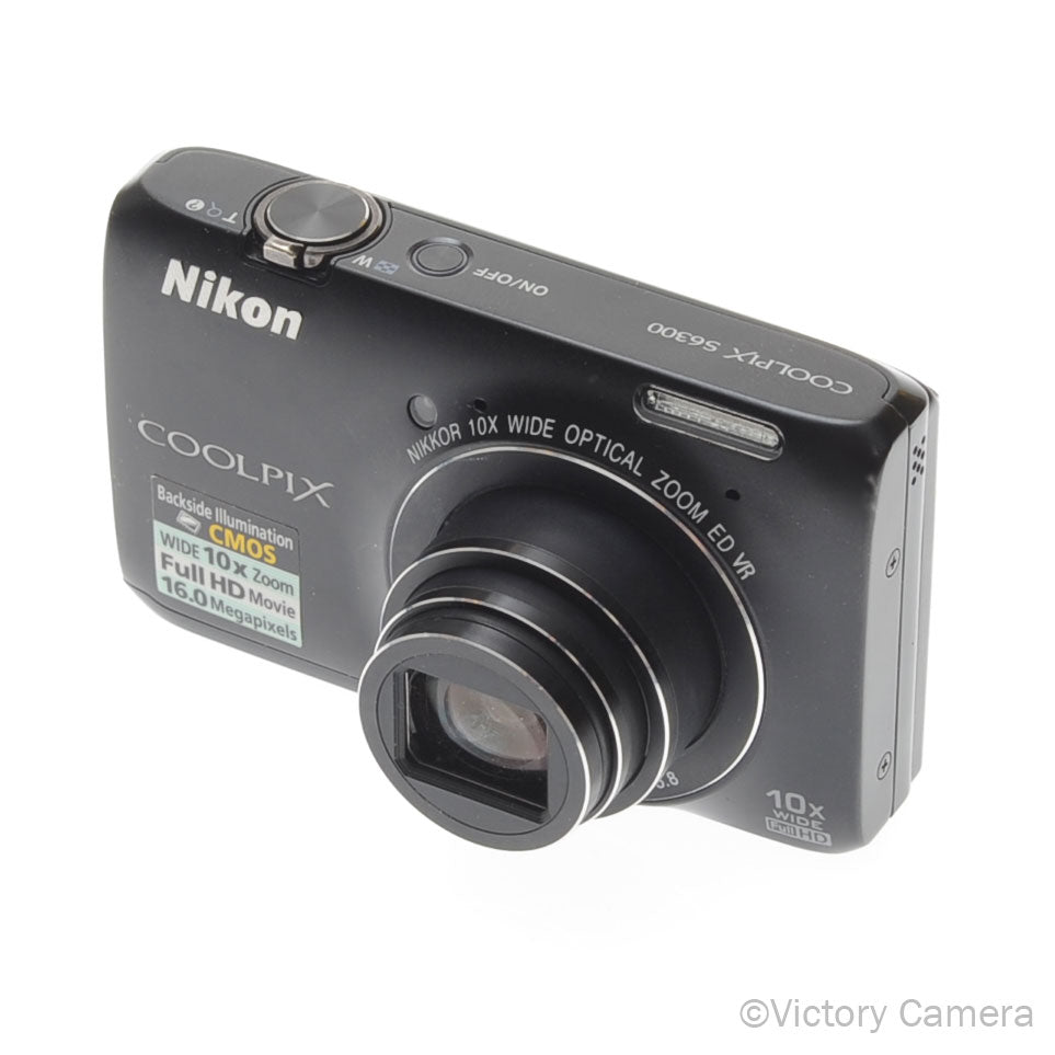 Nikon Coolpix S6300 - 16.0mp, 10x Zoom, Full Hd Black P&s Camera [EXC+] - Victory Camera