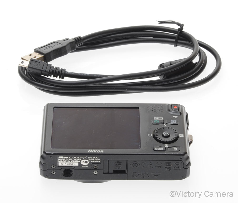Nikon Coolpix S6300 - 16.0mp, 10x Zoom, Full Hd Black P&s Camera [EXC+] - Victory Camera