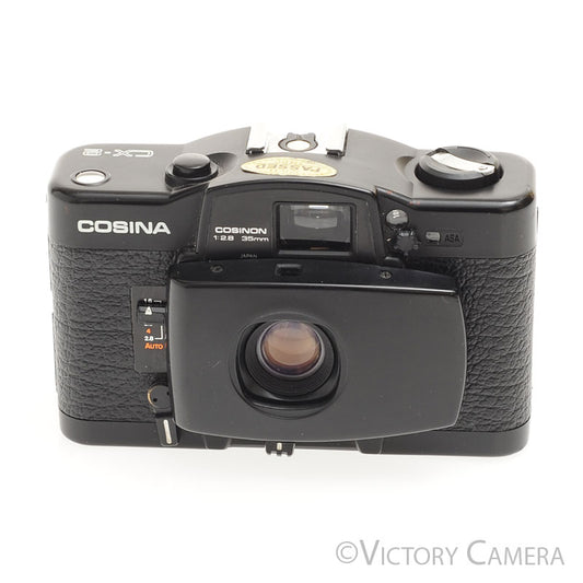 Cosina CX-2 35mm Film Camera w/ CX-11 Flash And Motordrive [EXC+] - Victory Camera