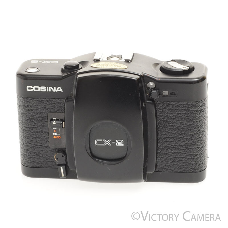 Cosina CX-2 35mm Film Camera w/ CX-11 Flash And Motordrive [EXC+] - Victory Camera