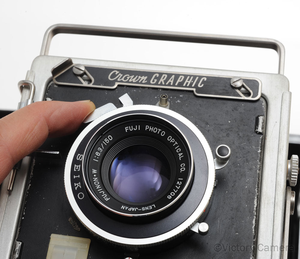 Graflex Crown Graphic 4x5 View Camera w/ 150mm f6.3 Fujinon-W Lens  [EXC-] - Victory Camera