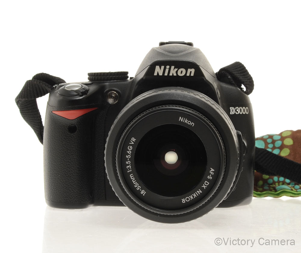 Nikon D3000 Digital SLR Camera Body w/ 18-55mm AF-S Lens ~10,300 Shots [EXC] - Victory Camera