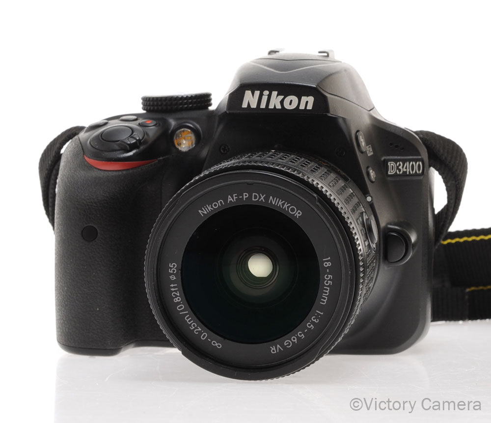 Nikon D3400 Digital SLR Camera Body 24.2mp w/ 18-55mm Lens [Good] - Victory Camera