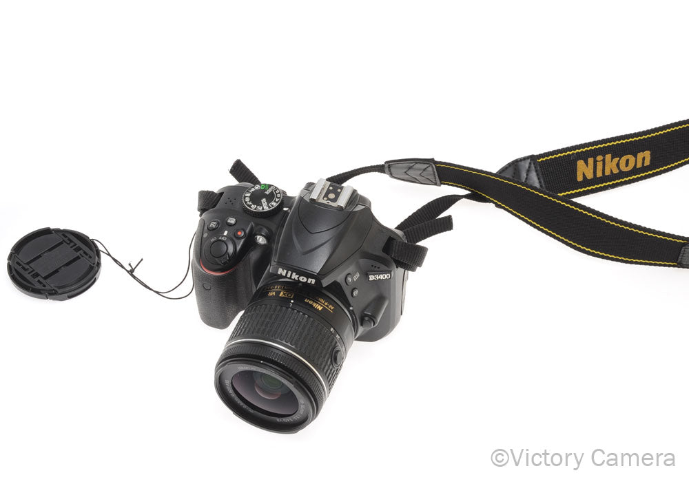 Nikon D3400 Digital SLR Camera Body 24.2mp w/ 18-55mm Lens [Good] - Victory Camera