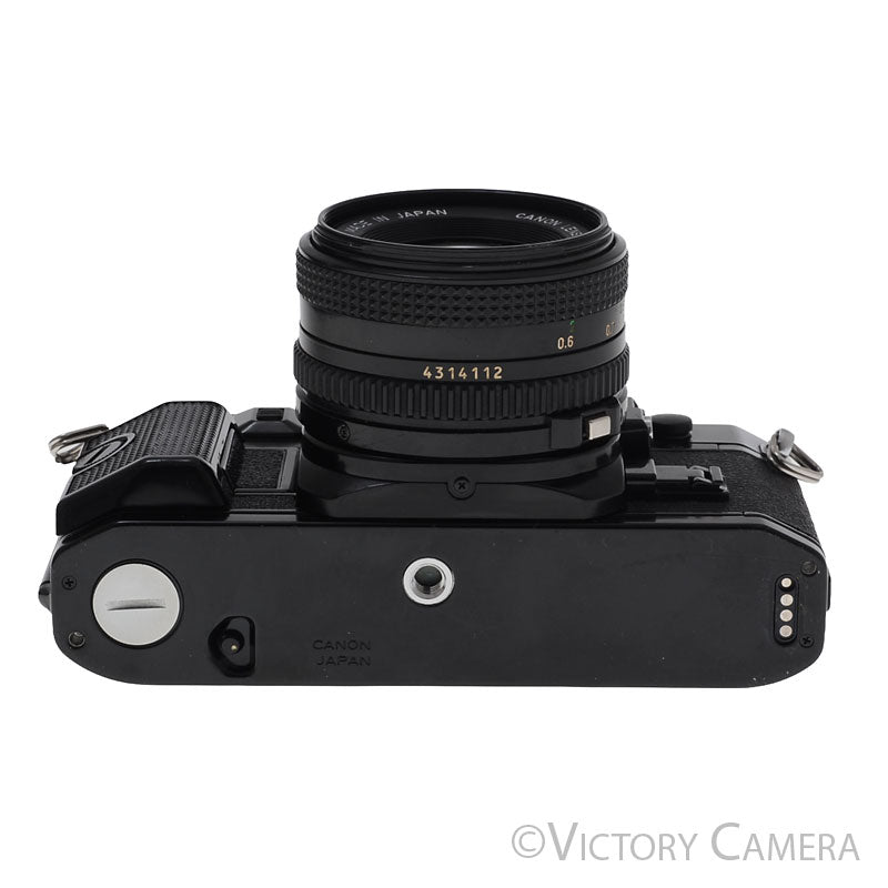 Canon A-1 A1 Black 35mm Film SLR Camera w/ 50mm f1.8 Lens [EXC] - Victory Camera