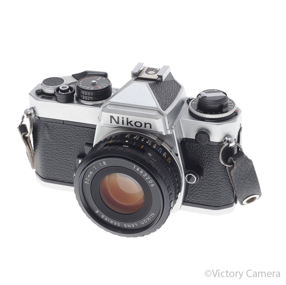 Nikon FE Chrome 35mm Film Camera 50mm f1.8 Lens [EXC+] image 3