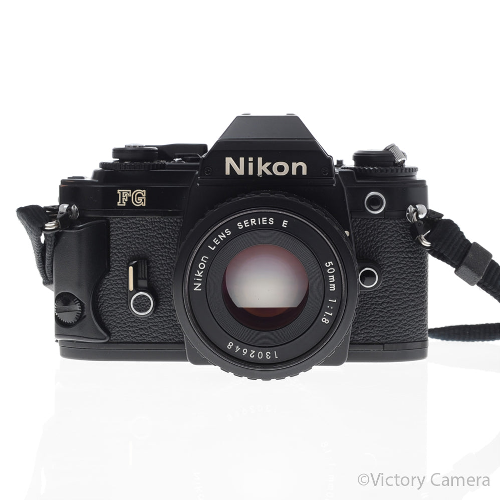 Nikon FG Black Camera w/ E Series 50mm F1.8 Lens [EXC] image 1