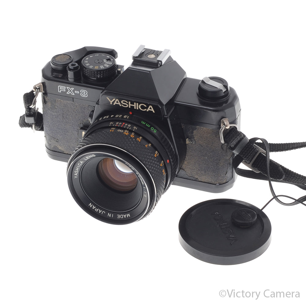 Yashica FX-3 FX3 Black 35mm SLR Camera w/ 50mm f1.9 Lens [GOOD] image 5
