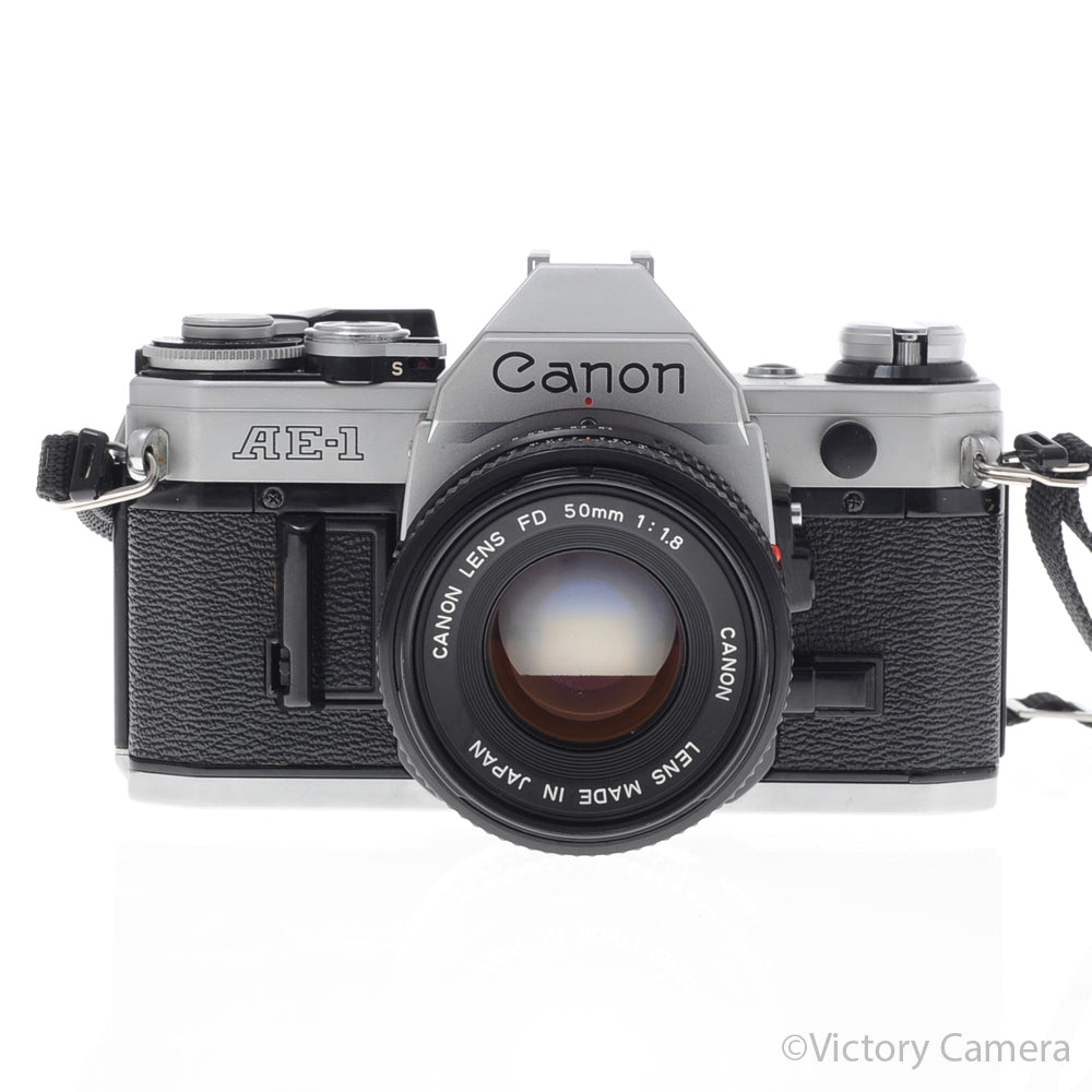Canon AE-1 35mm Chrome Camera w/ 50mm f1.8 Prime Lens [EXC+] image 1