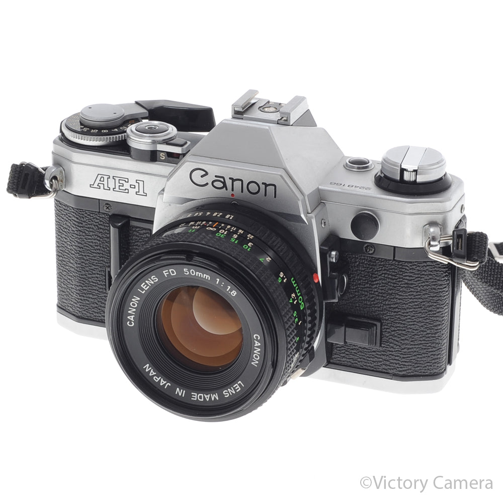 Canon AE-1 35mm Chrome Camera w/ 50mm f1.8 Prime Lens [EXC+] image 2