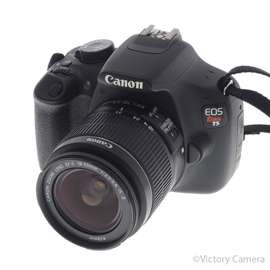 Canon Rebel T5 18MP Digital SLR Camera Body w/ 18-55mm Zoom Lens [EXC+] image 2