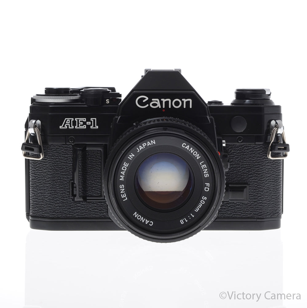 Canon AE-1 35mm Black Camera w/ 50mm f1.8 Prime Lens [EXC+] image 1