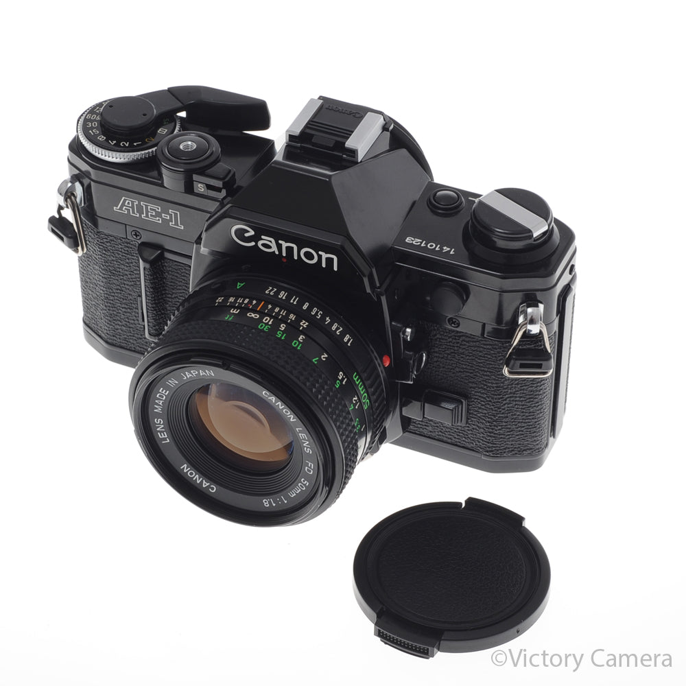 Canon AE-1 35mm Black Camera w/ 50mm f1.8 Prime Lens [EXC+] image 5