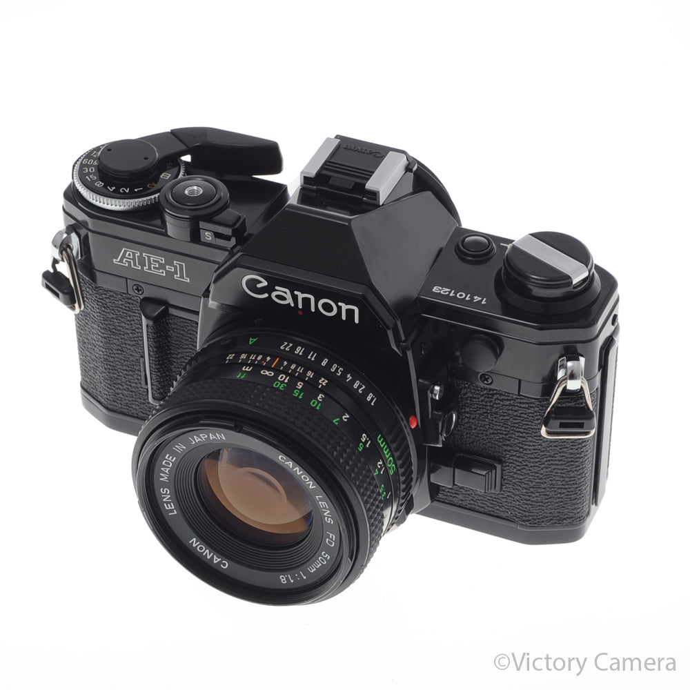 Canon AE-1 35mm Black Camera w/ 50mm f1.8 Prime Lens [EXC+] image 2