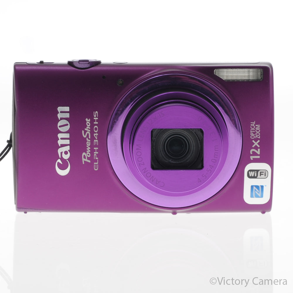 Canon PowerShot ELPH 340 HS 16MP Purple Point & Shoot Camera [EXC+] image 1