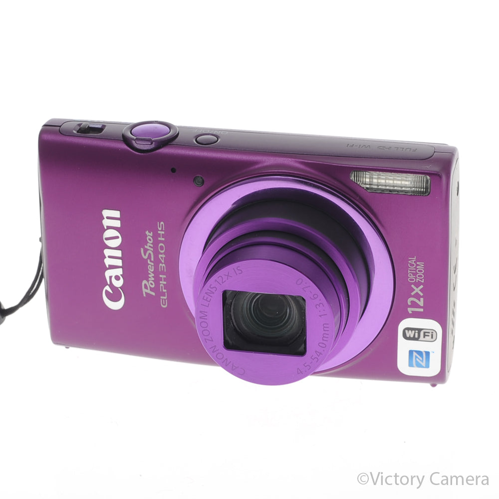 Canon PowerShot ELPH 340 HS 16MP Purple Point & Shoot Camera [EXC+] image 2