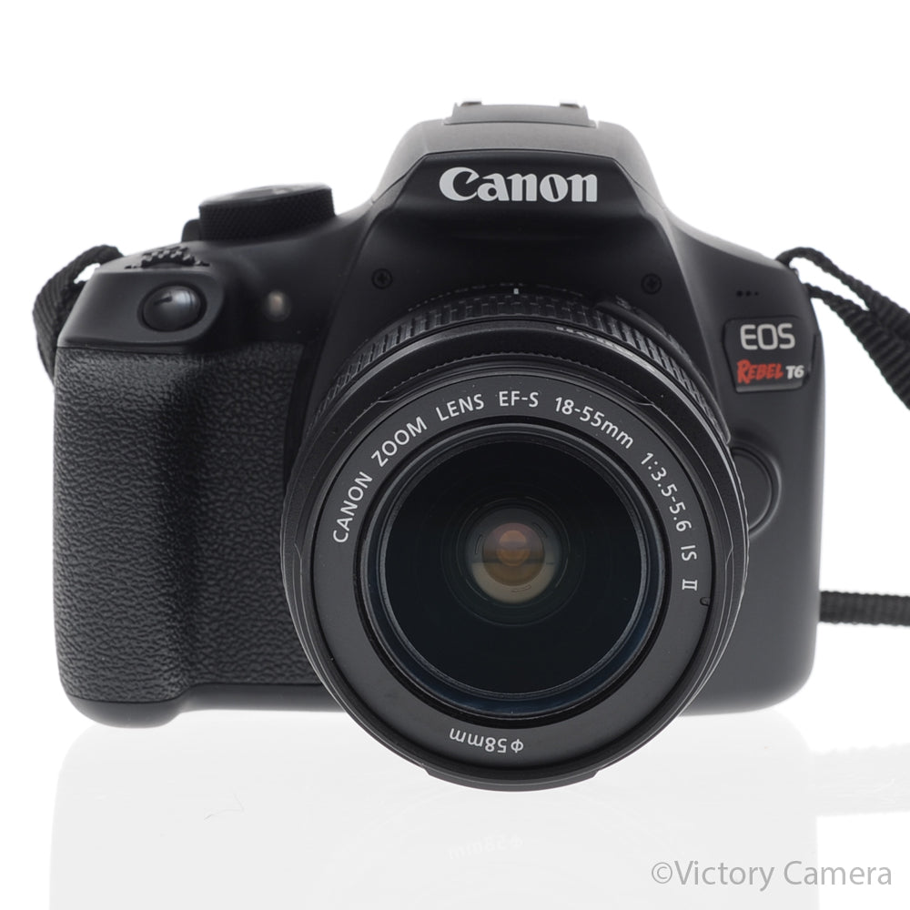 Canon EOS Rebel T6 Digital SLR Camera Body 18mp w/ 18-55mm II Len [EXC+] image 1