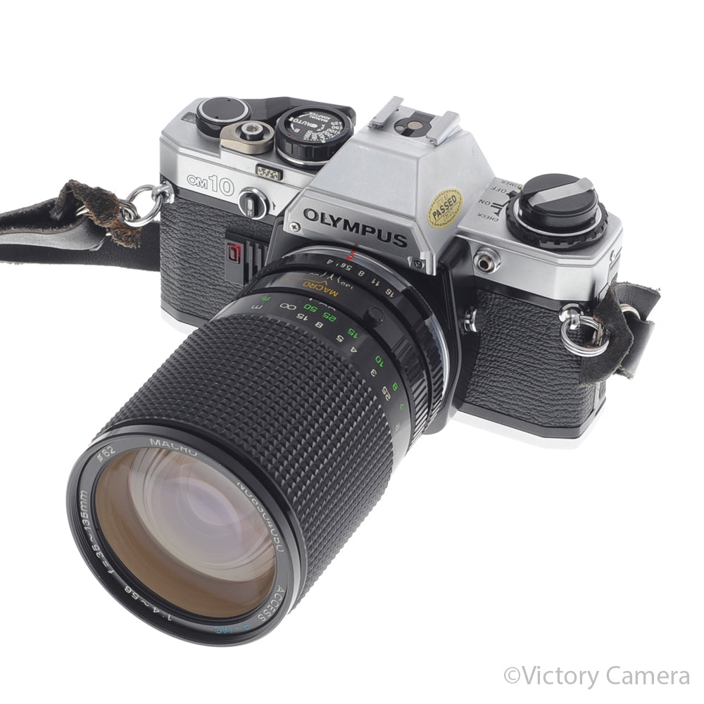 Olympus OM-10 OM10 Chrome 35mm Camera w/ 35-135mm Zoom Lens [EXC-] image 2
