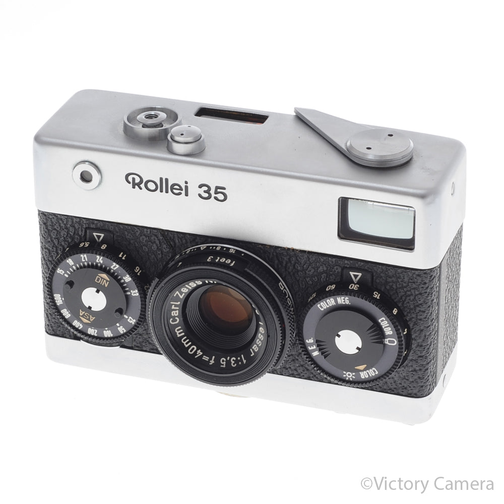 Rollei 35 Chrome 35mm Camera w/ 40mm f3.5 Tessar Lens -Good Meter [EXC-] image 2