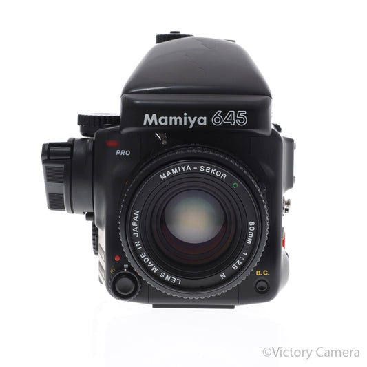 Mamiya 645 Pro Camera AE Metered Prism FE401 80mm f2.8 N Lens [EXC] - Victory Camera