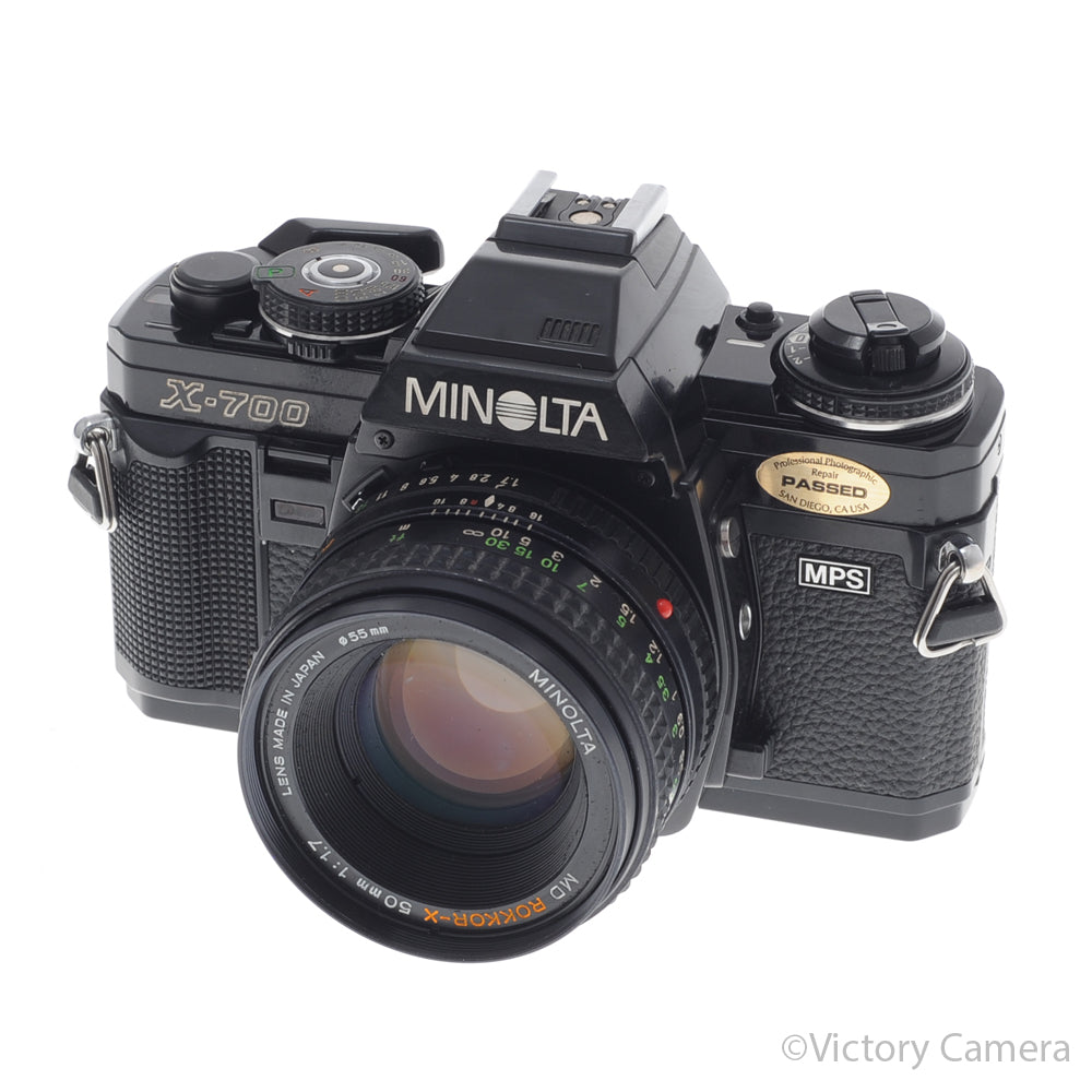 Minolta X-700 X700 Black 35mm SLR Film Camera w/ 50mm f1.7 Lens ~C [EXC] image 2