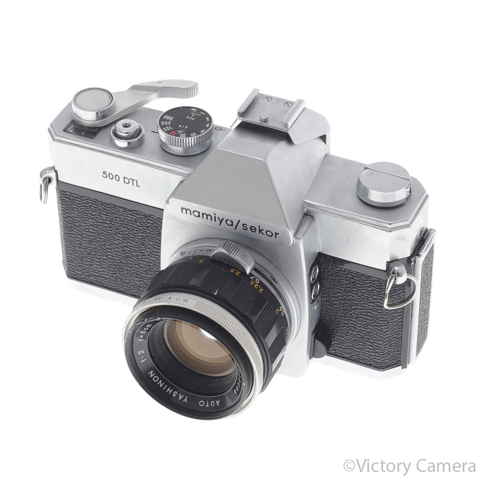 Mamiya 500 DTL Chrome 35mm SLR Camera w/ 50mm f2 Lens -No Meter- [GOOD] image 2