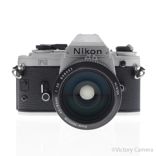 Nikon FG Chrome Camera w/ 43-86mm Zoom Lens [EXC+] - Victory Camera