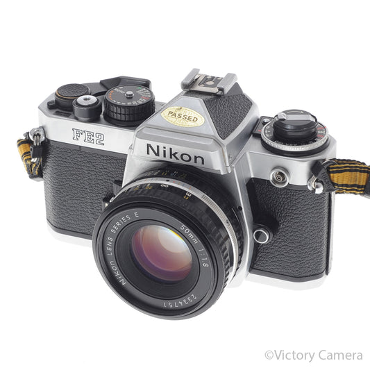 Nikon FE-2 FE2 Black 35mm Camera with 50mm f1.8 AI-s Lens [EXC] image 2