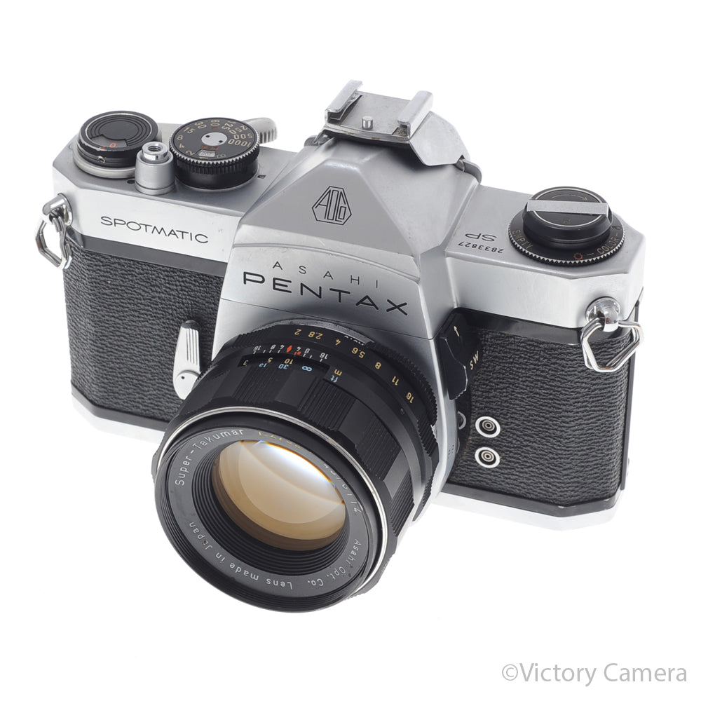 Pentax Spotmatic Chrome 35mm Camera w/ 55mm f2 Lens -No Meter- [EXC-] image 2