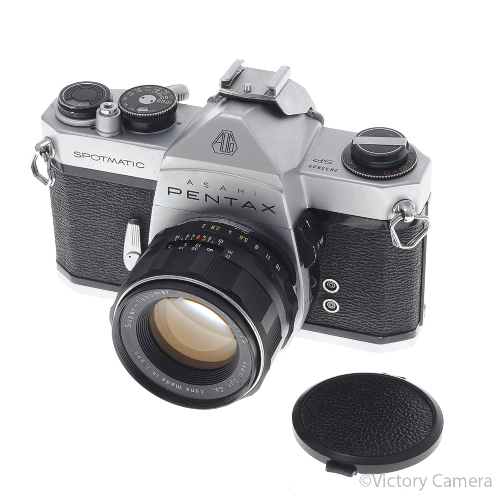 Pentax Spotmatic Chrome 35mm Camera w/ 55mm f2 Lens -No Meter- [EXC-] image 5