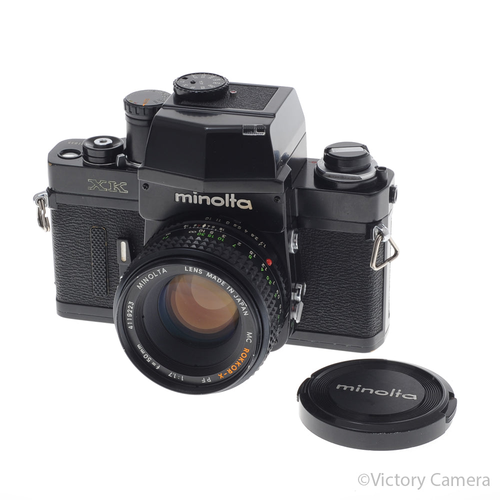 Minolta XK Black 35mm SLR Camera w/ Rokkor 50mm f1.7 Lens [EXC] image 5
