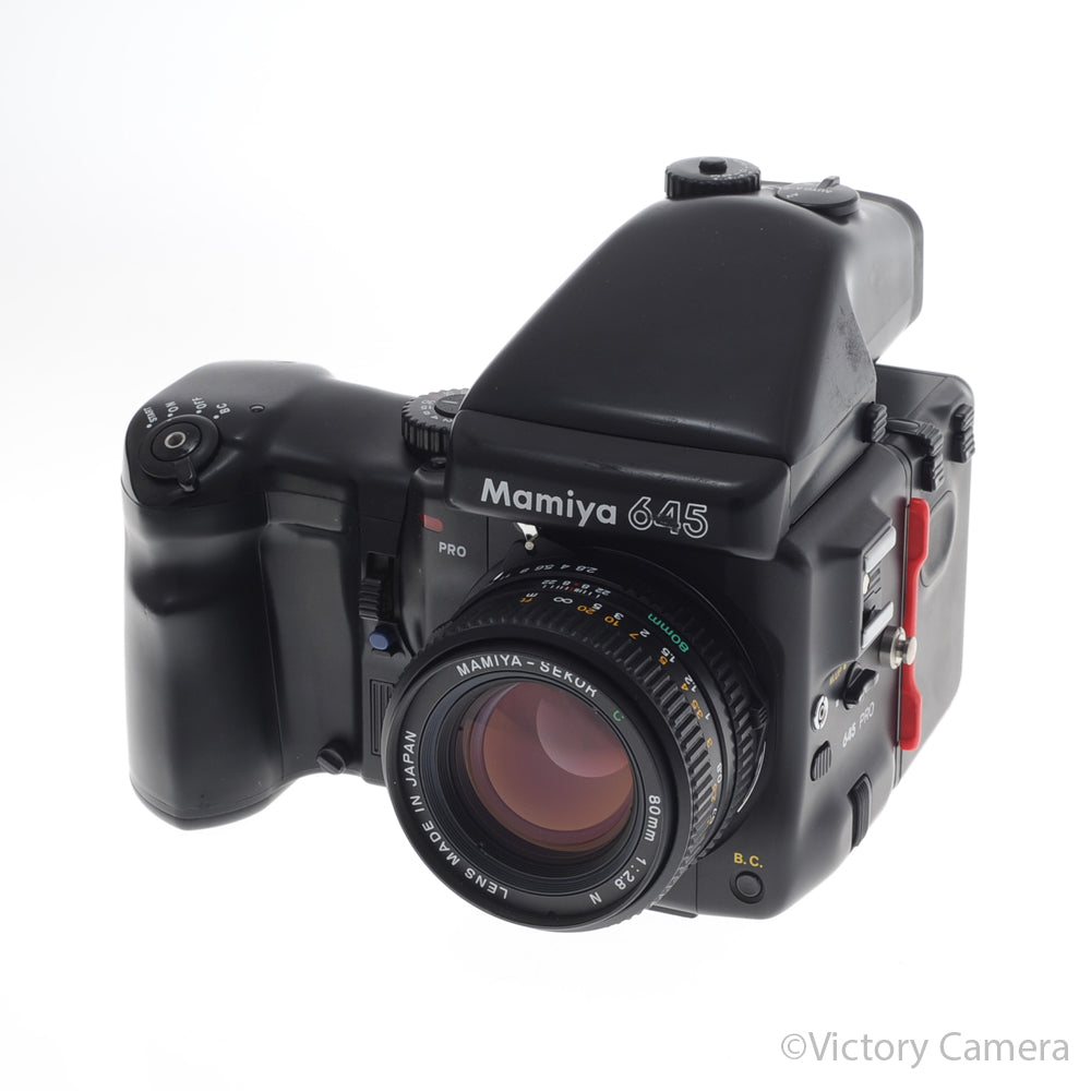 Mamiya 645 Pro Camera AE Metered Prism FE401 w/ 80mm N Lens & Winder [EXC] image 2